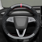 MEWANT DIY Stitching Steering Wheel Cover Wrap for Tesla Model 3 Highland 2023-2025/Model Y 2025 Highland for Tesla Model 3/Model Y Accessories