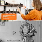 Evermagin 35" Coat Rack Wall Mount with Shelf, 4 in 1 Coat and Key Hanger with 13 Metal Hooks, Entryway Wall Mounted Shelf wi