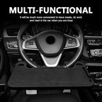 Car Steering Wheel Desk Tray for Laptop and Eating 2 in 1 Multipurpose Travel Accessory with Drink and Pen Holder Compatible with Most Vehicles