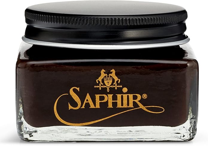 Saphir Medaille d'Or Pommadier Cream 75ml – Natural Cream Leather Shoe Polish, Leather Conditioner for Boots, Handbags
