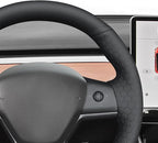 MEWANT Hand Stitched Steering Wheel Cover for Tesla Model 3 2017-2023 / Model Y 2020-2023 for Tesla Model 3/Y Accessories