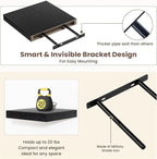 Fun Memories Floating Shelves for Wall - 9.3 Inch Square Shelves with Invisible Brackets, Black Small Wall Shelf for Living R