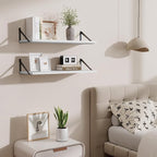 Deep Floating Shelves for Wall,30" Wx10 D Wood Floating Shelf Set of 2,Sturdy Metal Bracket Wide Display & Storage,Wall Mount