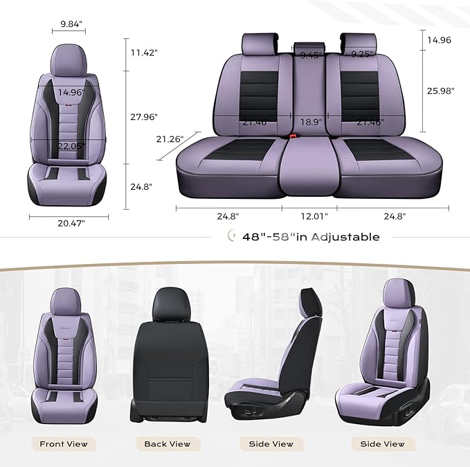 Coverado Car Seat Covers, Front Covers for Cars, Car Seat Cover Front Seats, Automotive Seat Cover, Waterproof, Leather Car S
