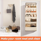 FENTEC 1 Pack Over the Door Shoe Organizers, Hanging Shoe Organizer with Large Deep Pocket Shoe Holder for Closet Shoes Rack 