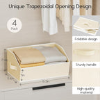 Homsorout Large Closet Organizers and Storage Bins - 4 Pack Trapezoid Storage Baskets for Shelves, Foldable Fabric Baskets wi