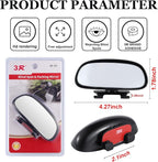 LivTee Blind Spot Mirror, HD Glass Frameless Convex Rear View Mirrors Exterior Accessories with Wide Angle Adjustable Stick for Car SUV and Trucks, Black