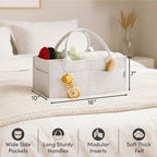 PUTSKA Baby Diaper Caddy Organizer - Nursery Storage Basket for Diaper Station, Baby Basket Shower List and Registry Gift Mus