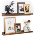 Fun Memories Picture Ledge Shelf, 24 Inch Floating Shelves Set of 2, Nursery Book Shelves for Toys Storage, Kids Bookshelf Wa