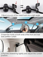 PAMASE Car Divider Curtain - Wide Car Privacy Blackout Shades with Storage Bag for Baby Nap, Removable Sedan SUV Van Sunshade Covers Screen for Car Camping Sleeping Accessories