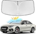 for Audi A4 2017-2024 2025 Windshield Sun Shade - 4 Layers Car Sunshades for Front Windows Shade Cover Custom Fit A4 Sun Visor 250T Retractable Shade Blocks UV Rays Car Accessories