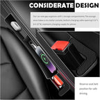 2PCS Car Seat Gap Filler Organizer Box,Dual Zone Center Console Organizer for Storing Phones,Keys,Cards,Multi-Purpose Car Console Organizer for Adding Car Seat Organizer