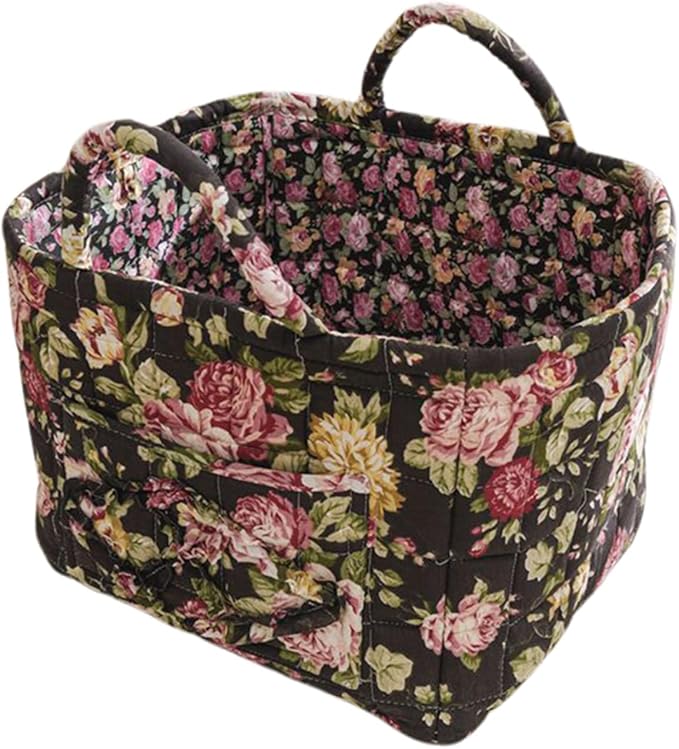 Boho Fabric Storage Basket, Large Capacity Laundry Basket, 12.2'' x 10.23'' x 10.23'' Collapsible Laundry Hamper with Easy Ca