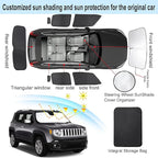 TINGLU Window Shades for Jeep Renegade 2015-2024 Accessories Car Side Full Windows Rear Triangular Windshield Sun Shade Sun UV Rays Privacy Protection for Camping Napping 8PCS