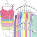 TomCare 2 Pack Tank Top Hanger and 2 Pack Leggings Organizers Space Saving Sport Bras Organizer Metal Yoga Pants Hangers with