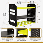BUILTSTRONG Heavy-Duty Metal Tool Storage Rack - 3-Tier Wall Mount Organizer, Drill Holder, Utility Racks, PegBoard Side, Gar