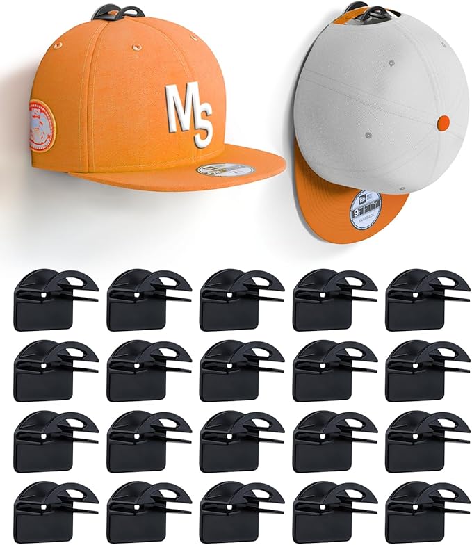 Adhesive Hat Hooks for Wall, Baseball Caps Strong Holdr, Ball Cap Hanger Wall Mount, Hat Display Rack, Hat Organizer Accessor