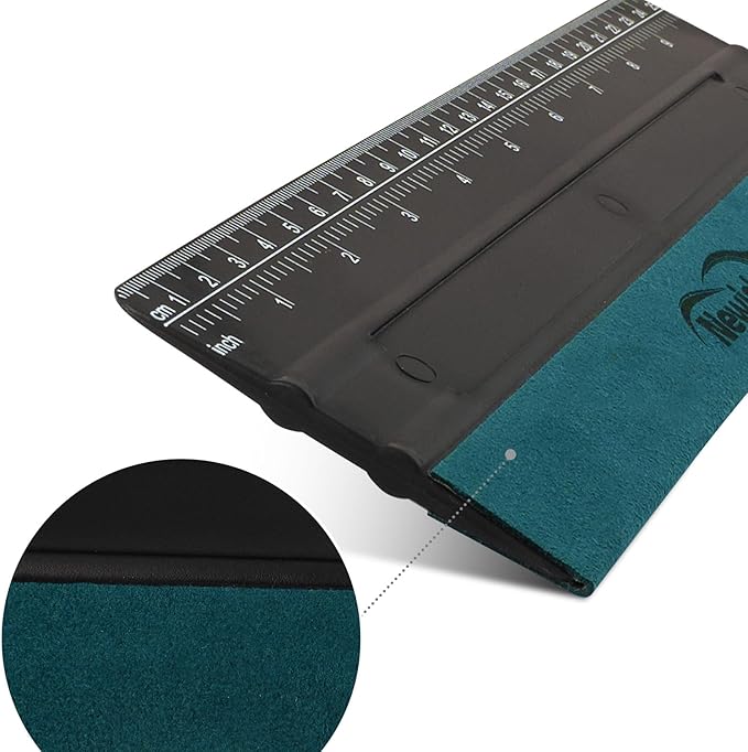 NEWISHTOOL Vinyl Wrap Squeegee for Vinyl, Big Size Wallpaper Smoothing Squeegee, 3 Pack 25CM Decals Squeegee with Ruler & Micro Suede Felt Edge for Sign Making Graphic Window Tint Film Application