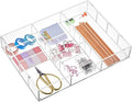 Briwooody Acrylic Drawer Organizer Clear Desk Drawer Organizer Trays with Adjustable Compartments Desk Accessories for Office