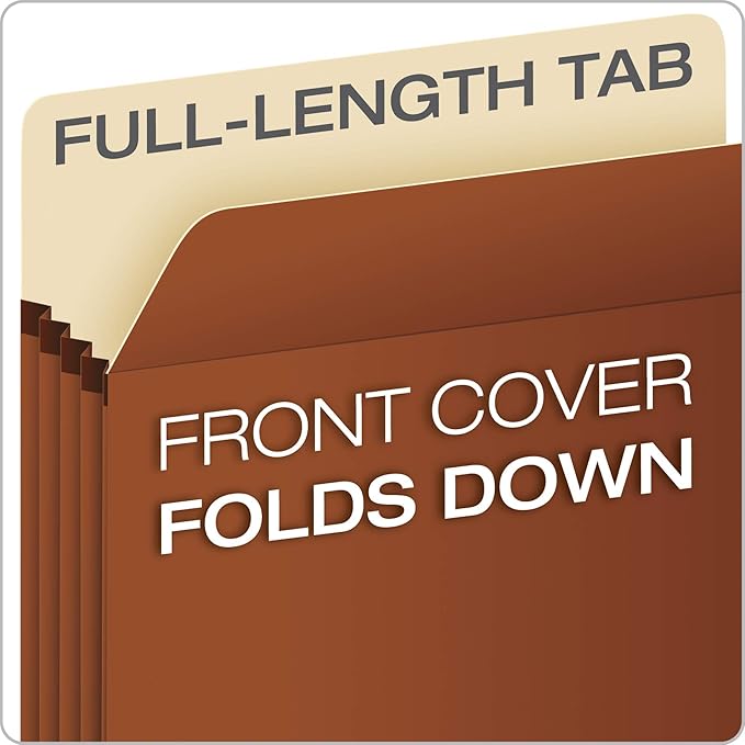 Pendaflex Expanding File Pockets,Letter Size,File Organizer for School,Home or Office,5.25" Expansion,Reinforced with Dupont™