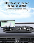 Multi-Functional Support Anti-Slip Pad, 360° Rotatable Car Anti Slip Mat Phone Holder with Temporary Parking Number, Auto Das