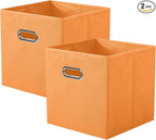 ShellKingdom Storage Bins, Foldable Fabric Storage Cubes And Cloth Storage Organizer Drawer with Metal Handle For Closet And 
