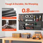 VEVOR Metal Pegboard Panels, 24" x 12" Pegboard, 4 Panels, Heavy Duty Peg Board Wall Organizer with Accessories, for Living R