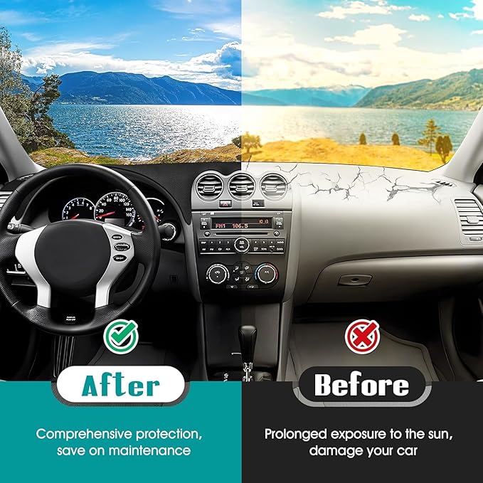 FIILINES Dash Cover Fit for Nissan Altima 2007-2012 Accessories Sunshade Non-Slip Mesh Dash Cover for Altima Accessories Dash