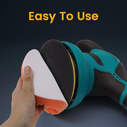 Bufing Polishing Pads - 7Pcs Face for Backing Plate, Car Compound Buffing Sponge Pads and Woolen Cutting Polishing Pad Kit (5 inch)