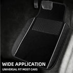 NBTEPEM Waterproof Universal Fit Car Floor Mats, Faux Leather Sporty Car Carpet Mats with Anti-Slip Nibbs Backing & Driver Heel Pad Fit for SUV, Vans, Sedans, Trucks, Set of 4 (Black with White line)