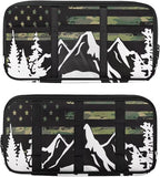 American Flag Visor Organizer for Car Multi-Function Storage Pocket Pouch Case Bag Can Store ID Card,Eyeglasses,Pen,Driving License etc,Mountain Print