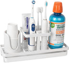Toothbrush Holders for Bathrooms, Carbon Steel Tooth Brushing Holder Electric Toothbrush and Toothpaste Organizer Bathroom Ac