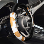 Cow Print Car Steering Wheel Covers, Breathable Microfiber Leather for Women and Men, Universal 15 inch Anti-Slip Steering Wh