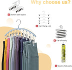 Volnamal Legging Organizer for Closet, Metal Yoga Pants Hanger w/Rubber Coated 4 Pack w/10 Clips Hold 40 Leggings, Hangers Sp