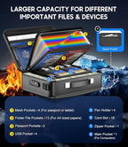 Fireproof Document Box with Lock, Hard-Shell Fireproof Safe for Home Documents, Portable Travel Fire Proof File Box for Passp