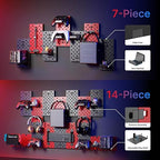 PEGZONE Controller and Headphone Holder Wall Mount, Modular Gaming Pegboard with Accessories, Controller Stand for Xbox PS5 P