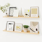 Picture Ledge Shelf, Floating Shelves Set of 2, 32 Inches Solid Wood Nursery Book Shelves for Toys Storage, Kids Bookshelf Wa