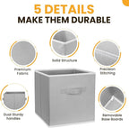 Criusia Large Storage Cubes, 13x13 Cube Storage Bins (Set of 10), Fabric Collapsible Storage Bins with Dual Handles, Foldable