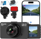 Dash Cam Front and Rear Dash Camera WiFi/APP Control Car Camera with 64G Card 2.5K Front Dash Cam+1080P Rear Dashcams with Su
