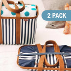 CleverMade Collapsible LUXE Tote - Reusable Grocery Shopping Storage Bag Organizer w/Handles Reinforced Bottom