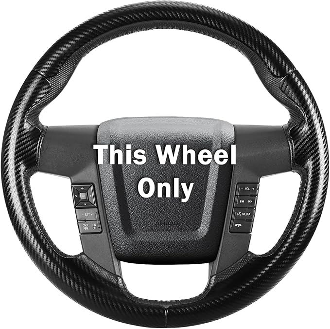 Steering Wheel Cover for Ford F150 2009-2014/ Ford Expedition 2015-2017, Car Steering Wheel Cover Protector Accessories for Ford (Matte Black)