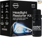 Nasiol Headlight Restorer, Nano Ceramic Restoration and Protection Kit, No Power Tools Required, Brings Headlights Back to Like New Condition, Ultimate UV Protection, 3+ Years Durability