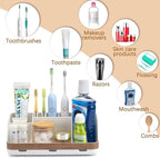 GFWARE Bathroom Countertop Organizer - Detachable 7 Slots Kids Electric Toothbrush and Toothpaste Holde Drainage for Bathroom