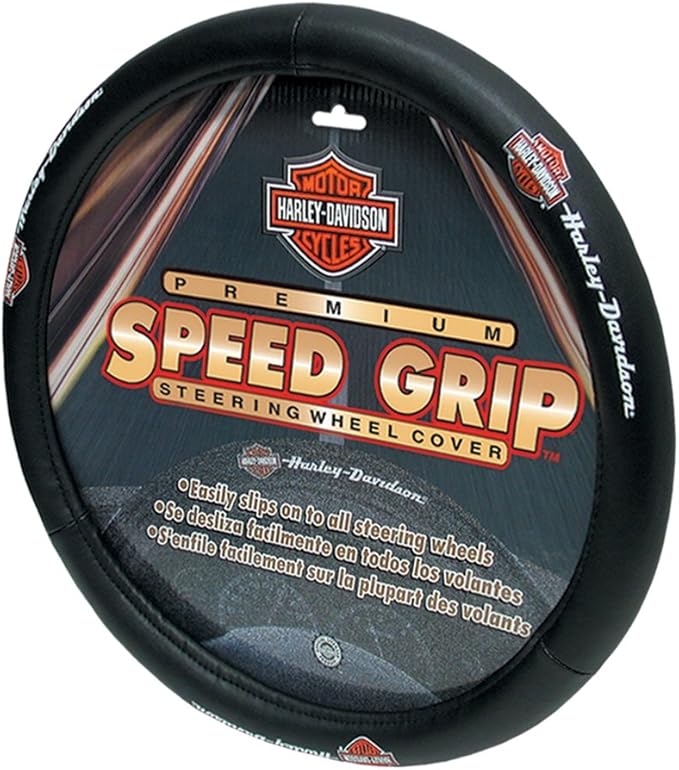 Plasticolor 006393 Black Steering Wheel Cover (Harley Speed Grip)