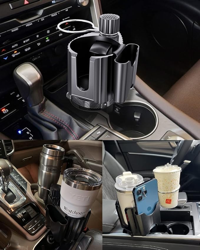 Car Cup Holder Expander Adapter for Large Water Cups,2 Drink Bottles,Cup Coffee Bottles,NATGIC 4-in-1 Cup Holders Expander fo