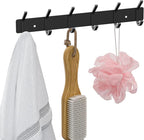 VAEHOLD Wall Hooks Coat Hooks Wall Mounted, Coat Rack with 6 Double Hooks for Hanging Towel Hat Coat Robe Bag Key for Bathroo