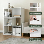 6-Cube Storage Organizer Shelf, Open Cube Bookshelf, Reversible Bookcase, Modern Sturdy Storage for Living Room, Bedroom, Ent
