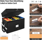 ETRONIK Large Fireproof Document Box with Lock, 2 Layer File Organizer, Portable Office Collapsible File Storage with Reflect