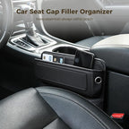 2 Pcs Car Seat Gap Filler Organizer, Universal Premium Leather Front Seat Side Organizer, Gap Filler for Car, Leather Car Storage Box with Multi-Pocket Design for Car Truck