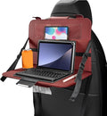 Car Steering Wheel Tray, Foldable Car Laptop Desk Eating Food Tray with Transparent Holder & Tissue Box, Adjustable Back Seat Headrest Table for in-Car Dining Working Studying (Red)